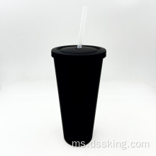 Tumbuk Tembok Dua Plastik Hitam Releur untuk Tumbler Jerami 22oz/24oz/650ml